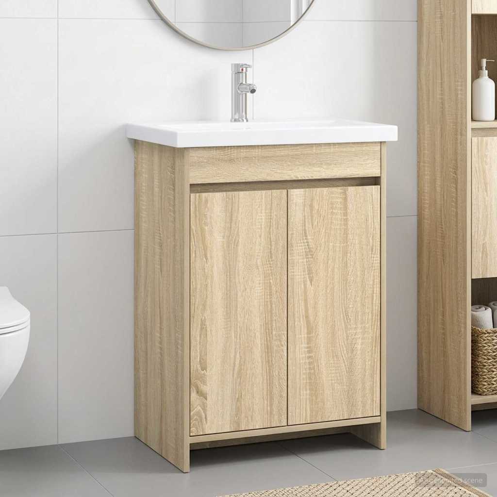 vidaXL Σετ Επίπλων Μπάνιου Sonoma Δρυς 61 x 40 x 84,5 εκ