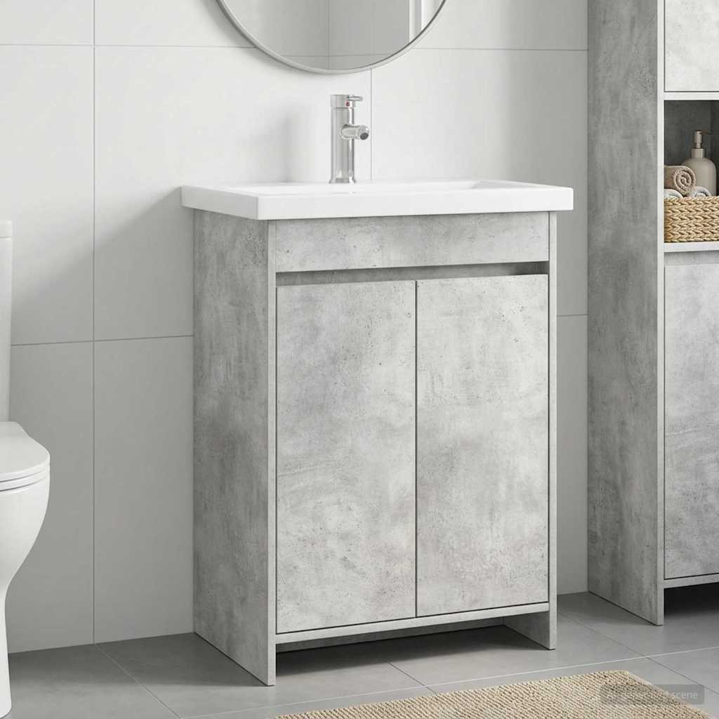 vidaXL Σετ Επίπλων Μπάνιου Γκρι Σκυροδέματος 61 x 40 x 84,5 εκ