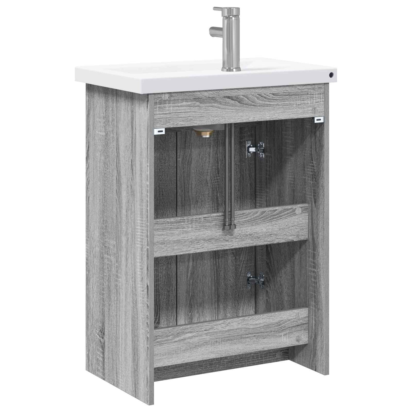 vidaXL Σετ Επίπλων Μπάνιου Γκρι Sonoma 61 x 40 x 84,5 εκ