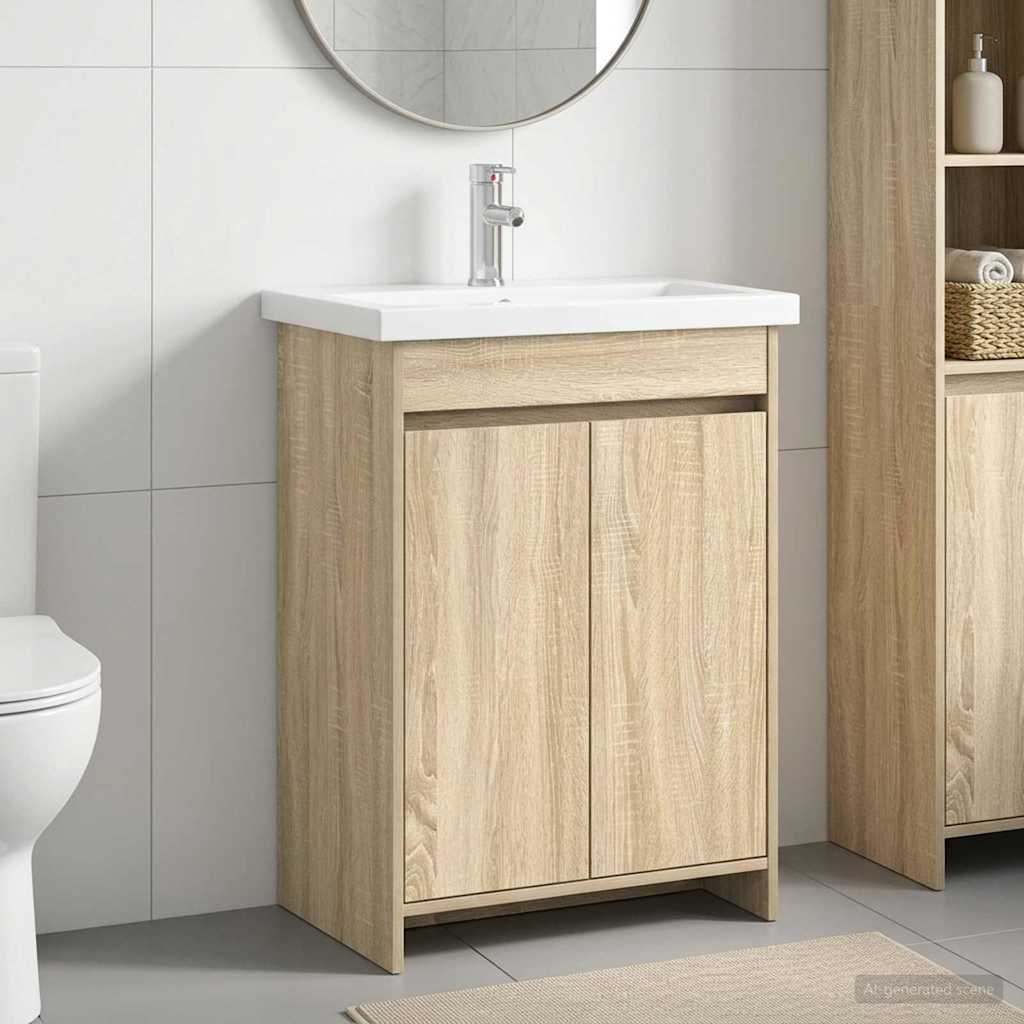 vidaXL Σετ Επίπλων Μπάνιου Sonoma Δρυς 81 x 40 x 84,5 εκ