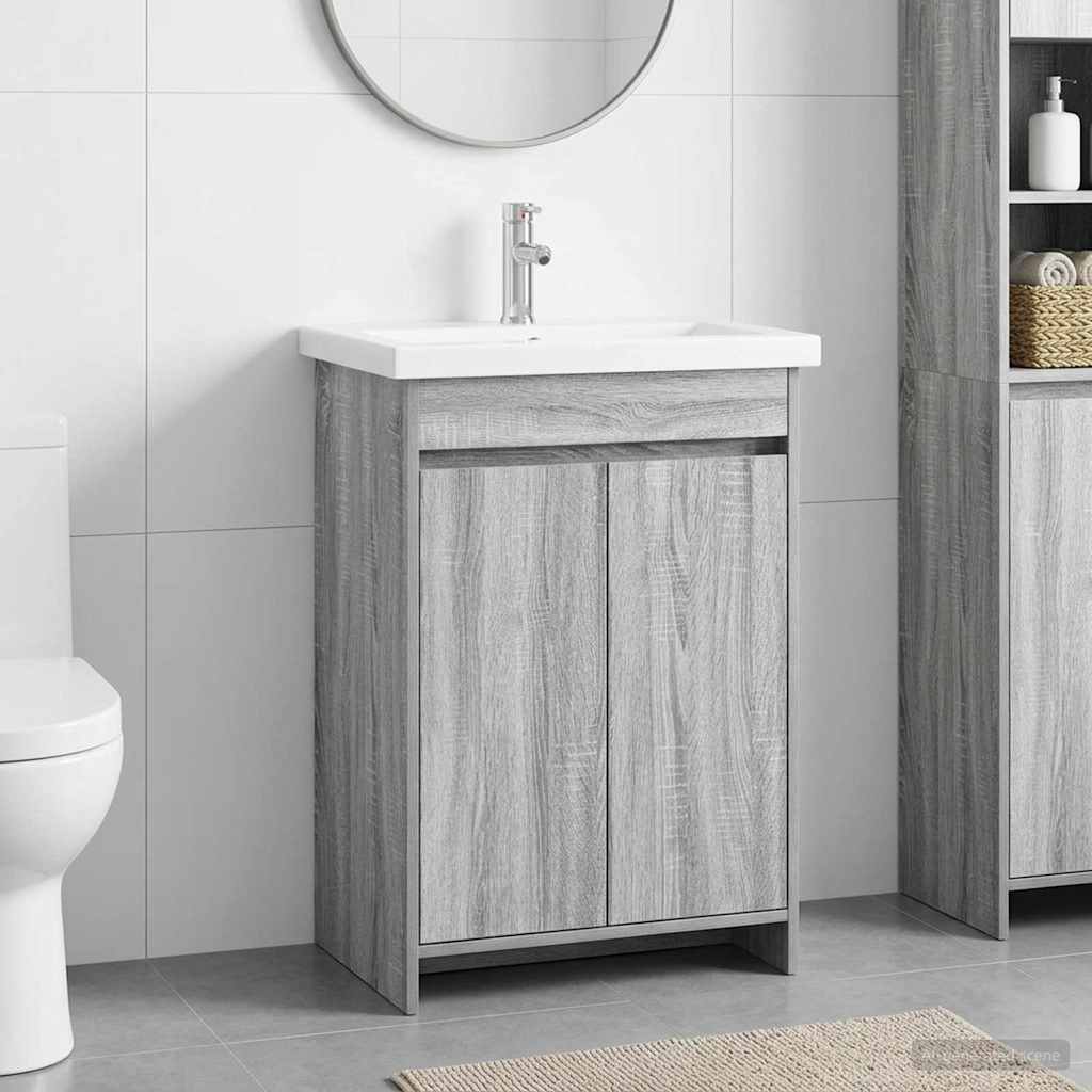 vidaXL Σετ Επίπλων Μπάνιου Γκρι Sonoma 81 x 40 x 84,5 εκ