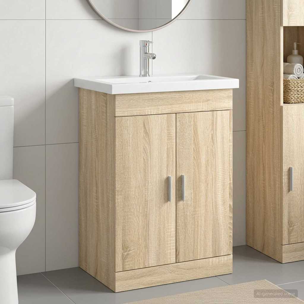 vidaXL Σετ Επίπλων Μπάνιου Sonoma Δρυς 61 x 40 x 84,5 εκ