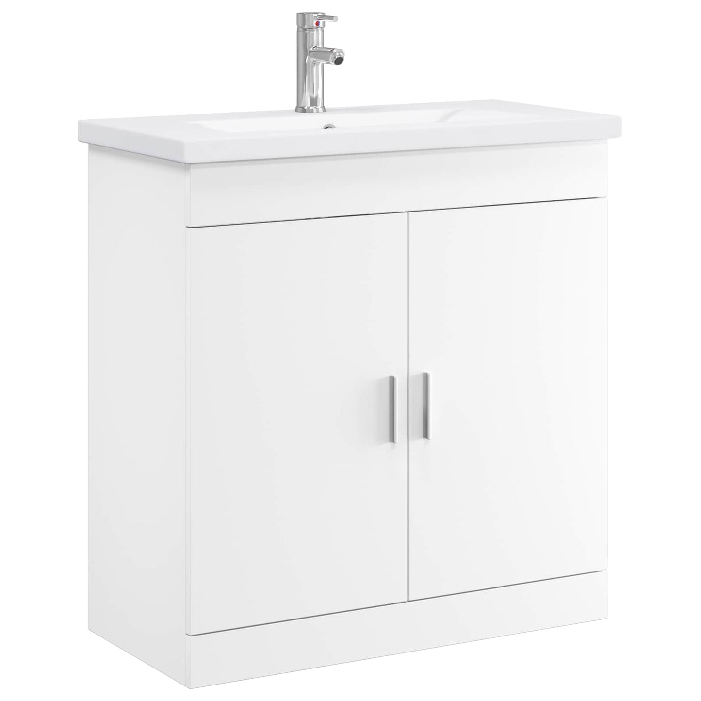 vidaXL Σετ Επίπλων Μπάνιου Λευκό 81 x 40 x 84,5 εκ Επεξεργασμένο Ξύλο