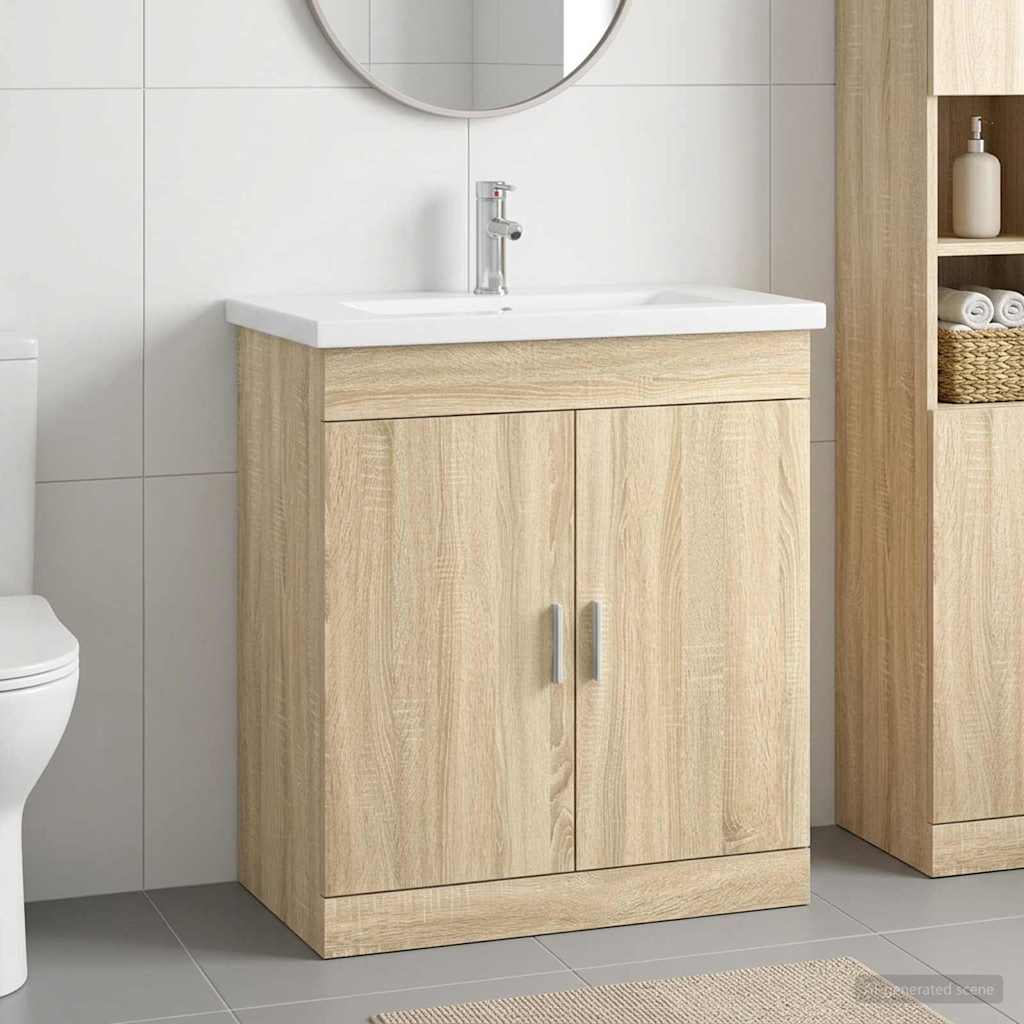 vidaXL Σετ Επίπλων Μπάνιου Sonoma Δρυς 81 x 40 x 84,5 εκ