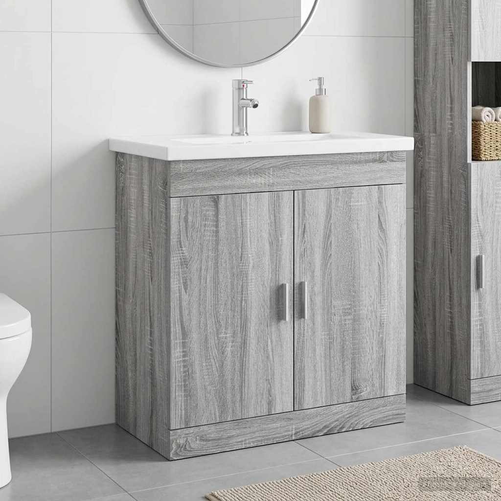 vidaXL Σετ Επίπλων Μπάνιου Γκρι Sonoma 81 x 40 x 84,5 εκ