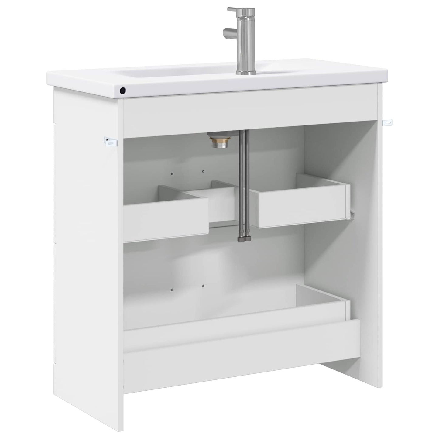 vidaXL Σετ Επίπλων Μπάνιου Λευκό 81 x 40 x 84,5 εκ Επεξεργασμένο Ξύλο