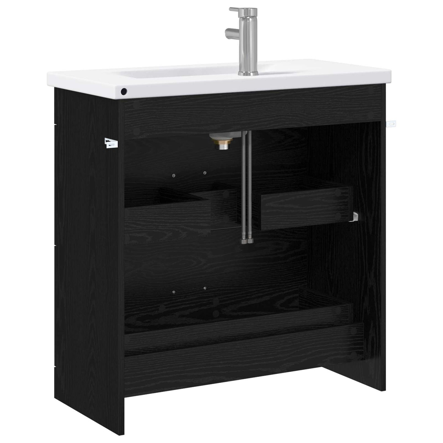 vidaXL Σετ Επίπλων Μπάνιου Μαύρη Δρυς 81 x 40 x 84,5 εκ