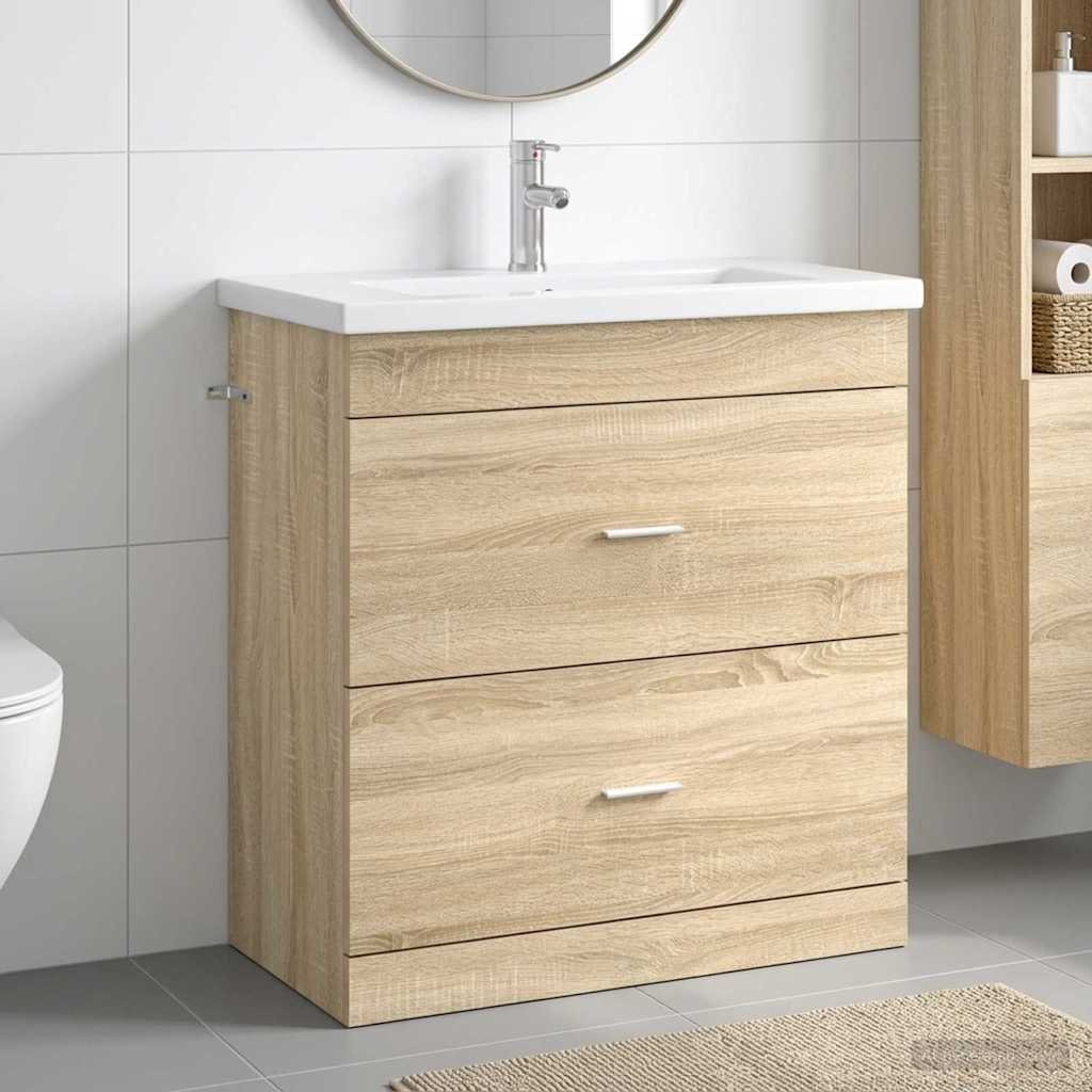 vidaXL Σετ Επίπλων Μπάνιου Sonoma Δρυς 81 x 40 x 84,5 εκ