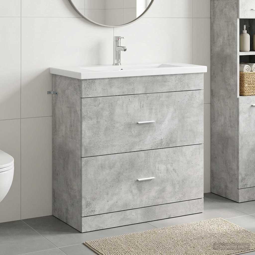vidaXL Σετ Επίπλων Μπάνιου Γκρι Σκυροδέματος 81 x 40 x 84,5 εκ