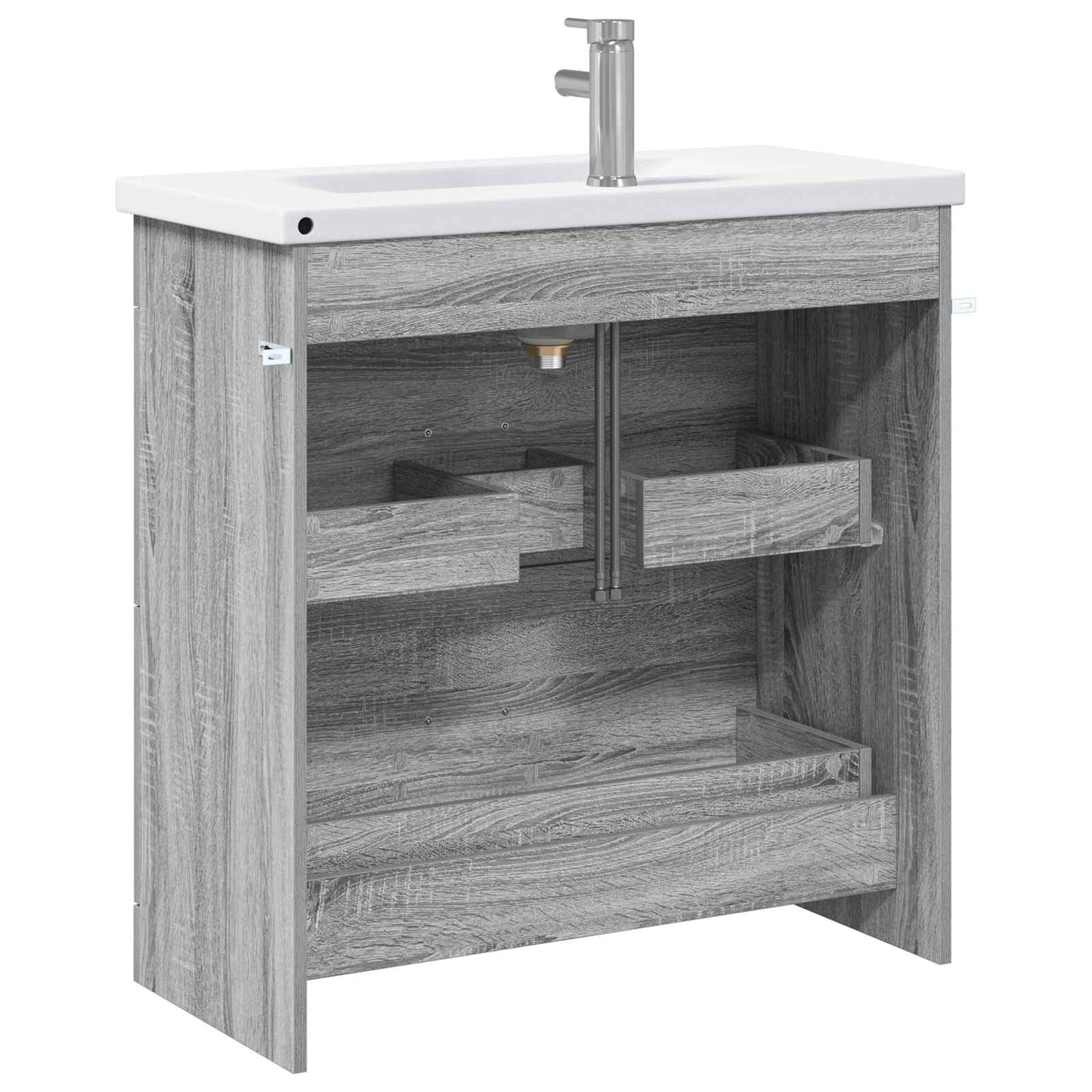 vidaXL Σετ Επίπλων Μπάνιου Γκρι Sonoma 81 x 40 x 84,5 εκ