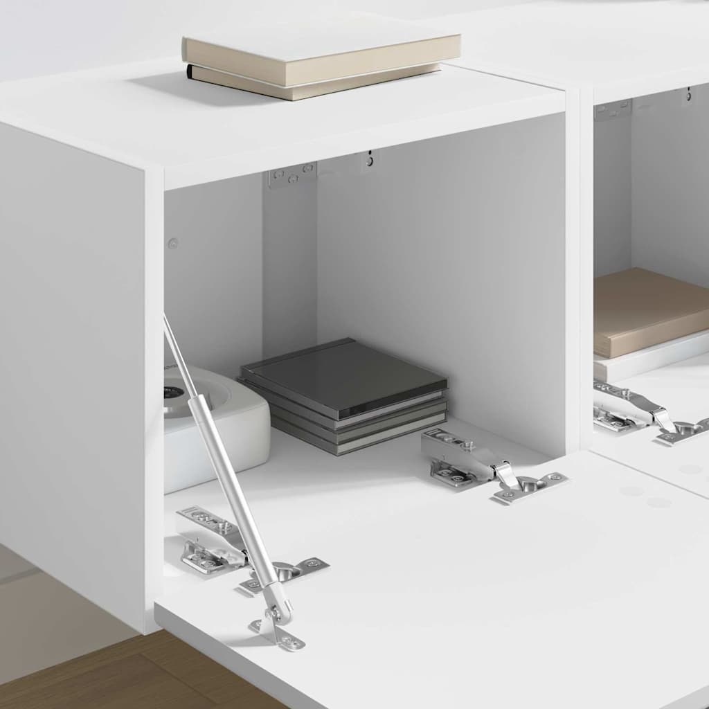 vidaXL Ντουλάπι Τηλεόρασης Τοίχου 2 pcs Λευκό 60 x 31 x 29.5 εκ