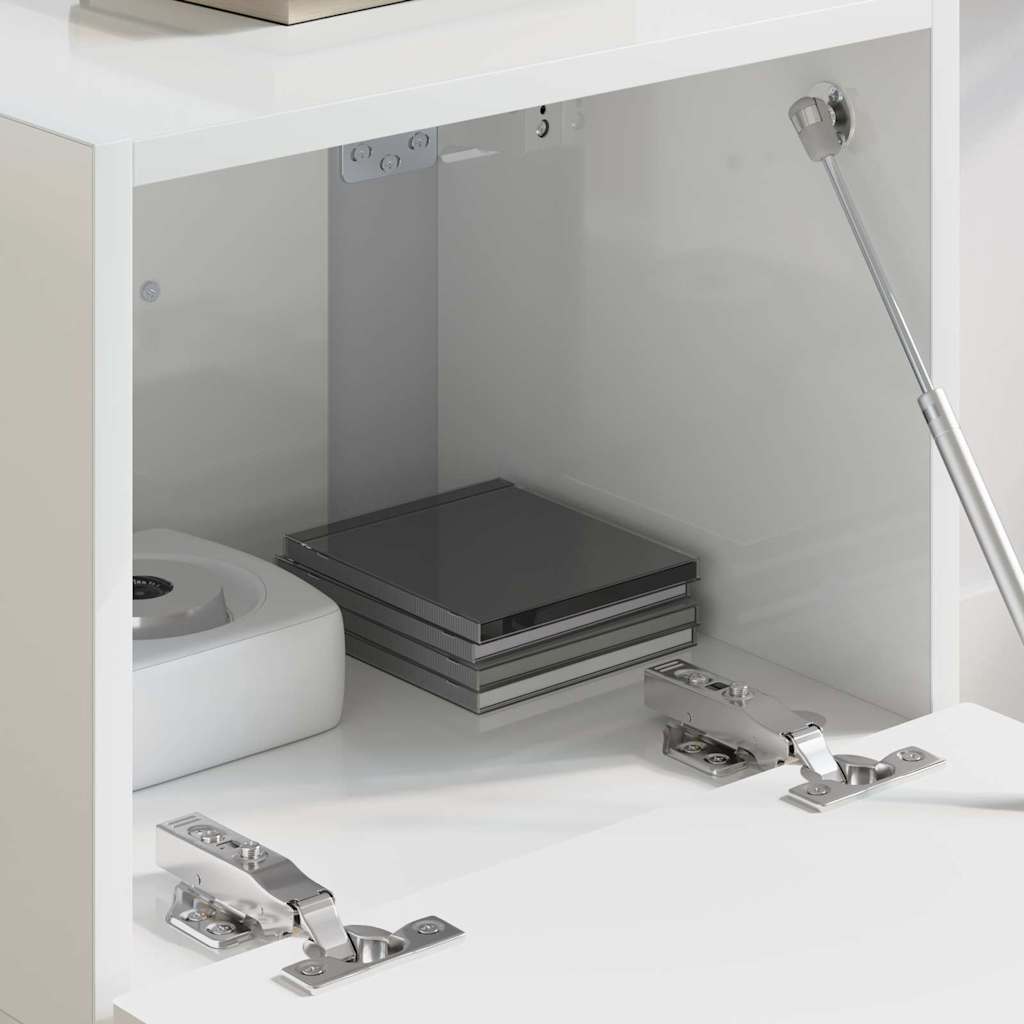 vidaXL Ντουλάπι Τηλεόρασης Τοίχου Λαμπερό Λευκό 60 x 31 x 29.5 εκ