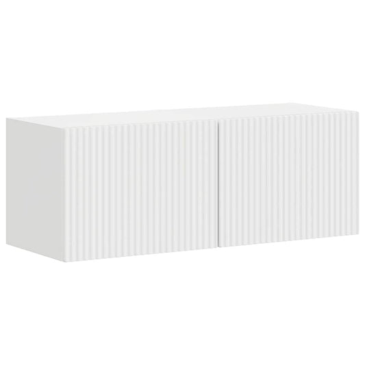 vidaXL Ντουλάπι Τηλεόρασης Τοίχου Επιτοίχιο 2 pcs Λαμπερό Λευκό