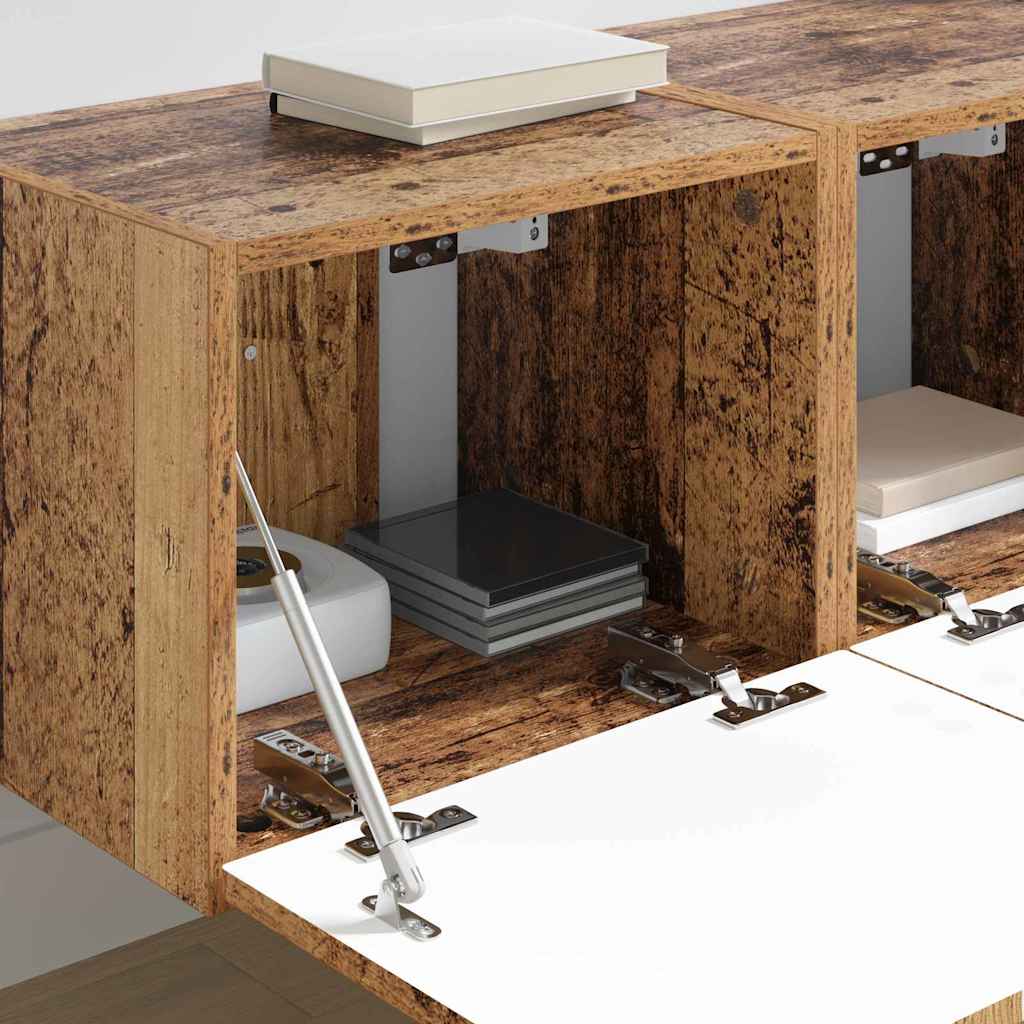 vidaXL Ντουλάπι Τηλεόρασης Τοίχου 2 pcs Παλιό Ξύλο 60 x 31 x 29.5 εκ