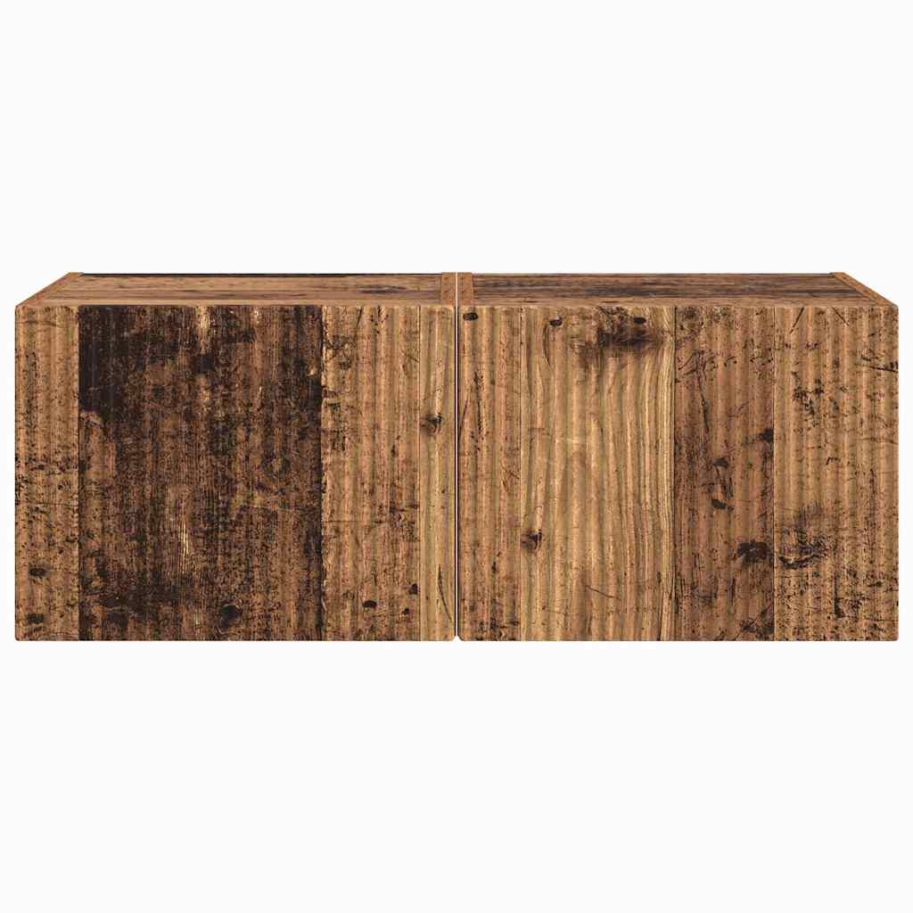 vidaXL Ντουλάπι Τηλεόρασης Τοίχου 2 pcs Παλιό Ξύλο 60 x 31 x 29.5 εκ