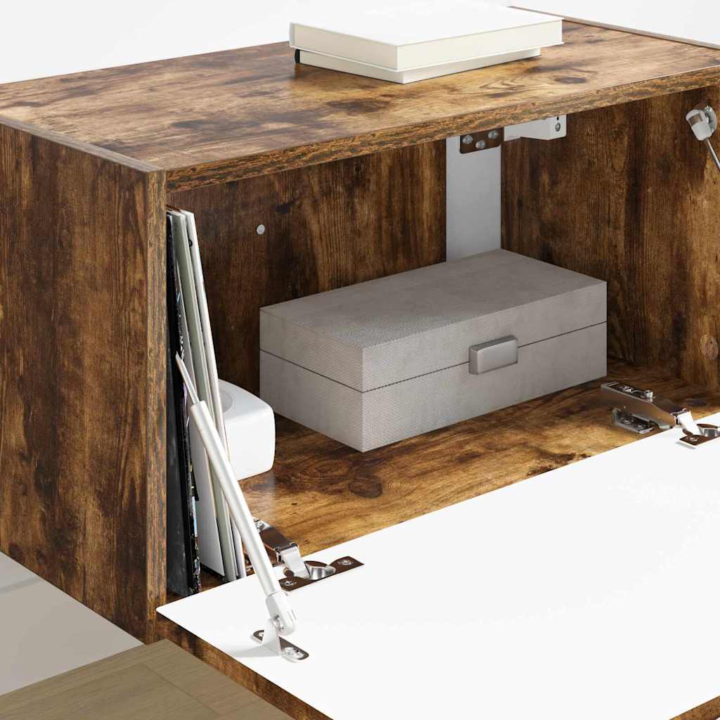 vidaXL Ντουλάπι Τηλεόρασης Τοίχου Καπνιστό Δρύς 60 x 31 x 29.5 εκ