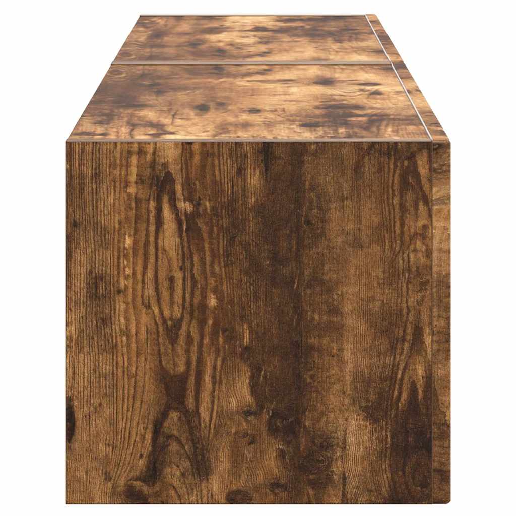 vidaXL Ντουλάπι Τηλεόρασης Τοίχου Επιτοίχιο 2 pcs Καπνιστό Δρύς