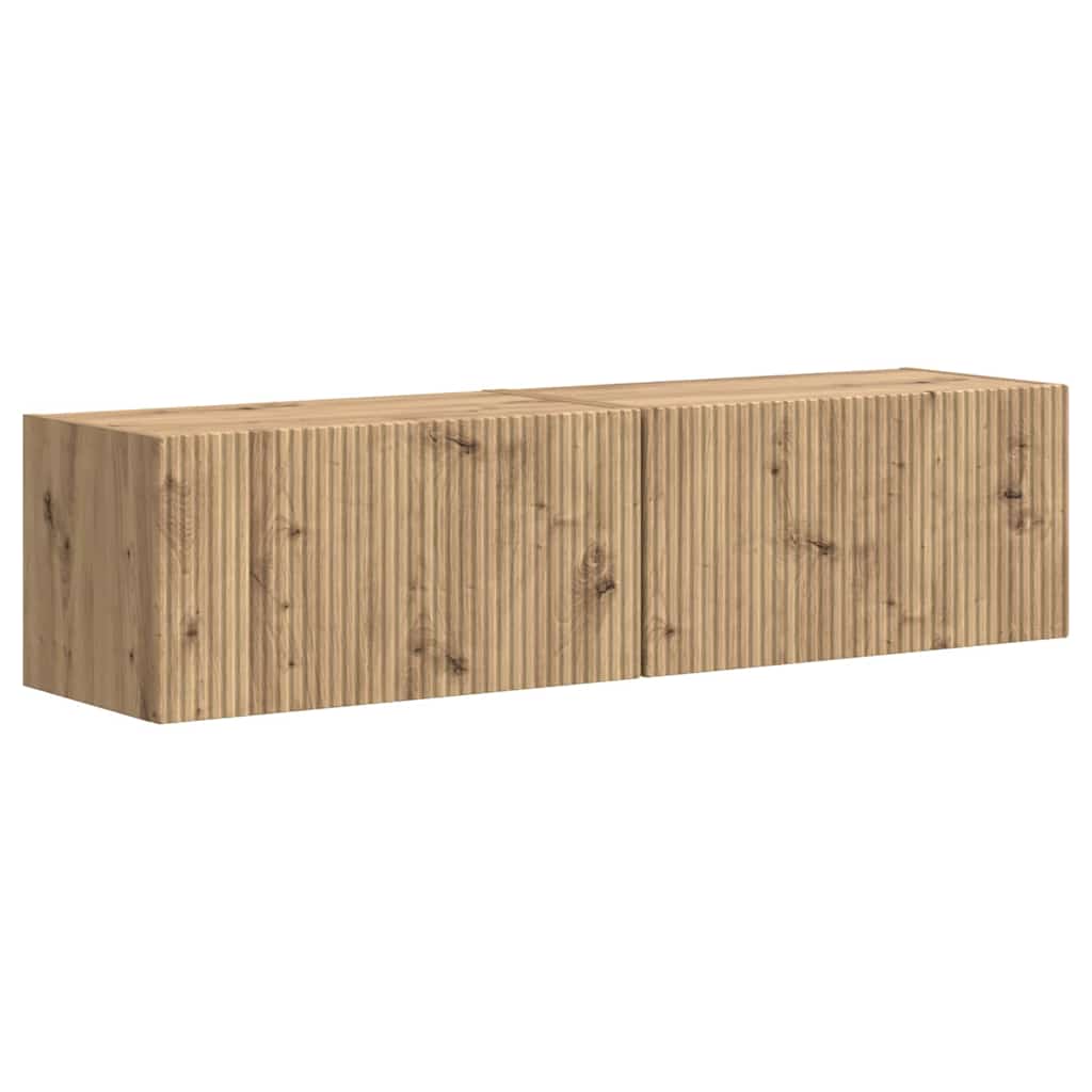 vidaXL Ντουλάπι Τηλεόρασης Τοίχου 2 pcs Καρυδιά Χειροποίητης Εργασίας