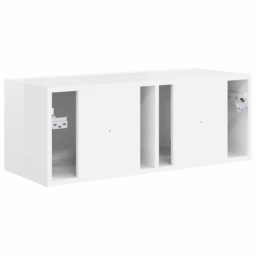 vidaXL Ντουλάπι Τηλεόρασης Τοίχου Λαμπερό Λευκό 60 x 31 x 29.5 εκ