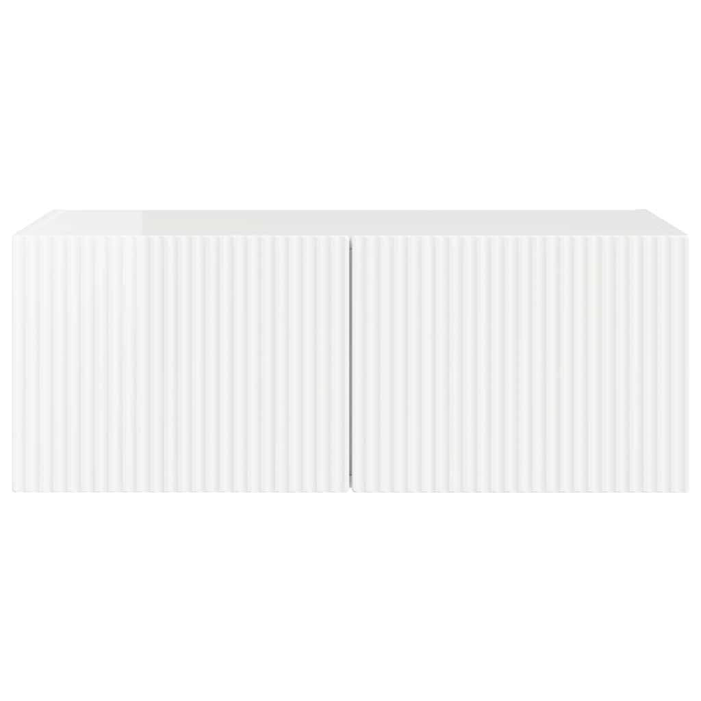 vidaXL Ντουλάπι Τηλεόρασης Τοίχου Λαμπερό Λευκό 60 x 31 x 29.5 εκ