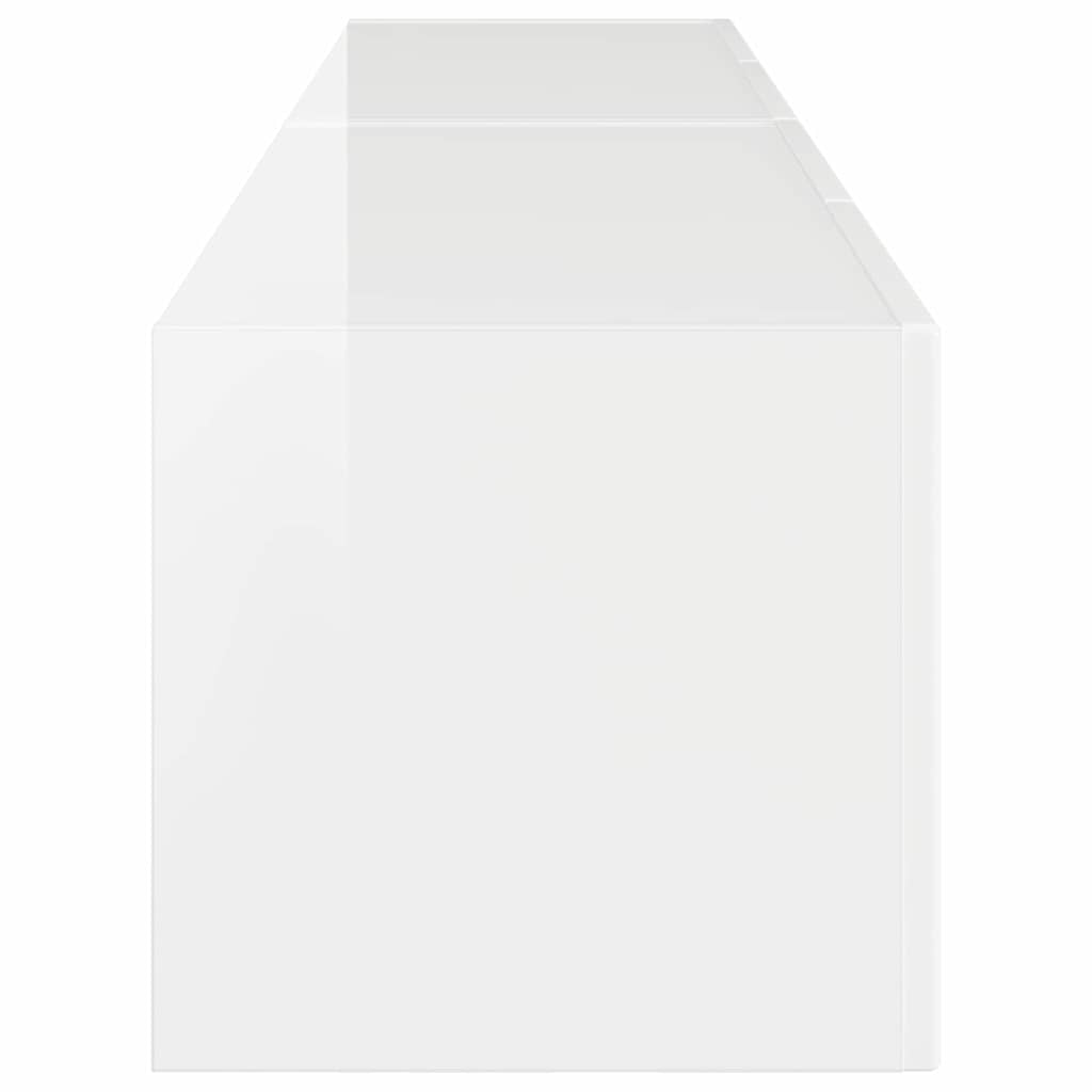 vidaXL Ντουλάπι Τηλεόρασης Τοίχου Επιτοίχιο 2 pcs Λαμπερό Λευκό