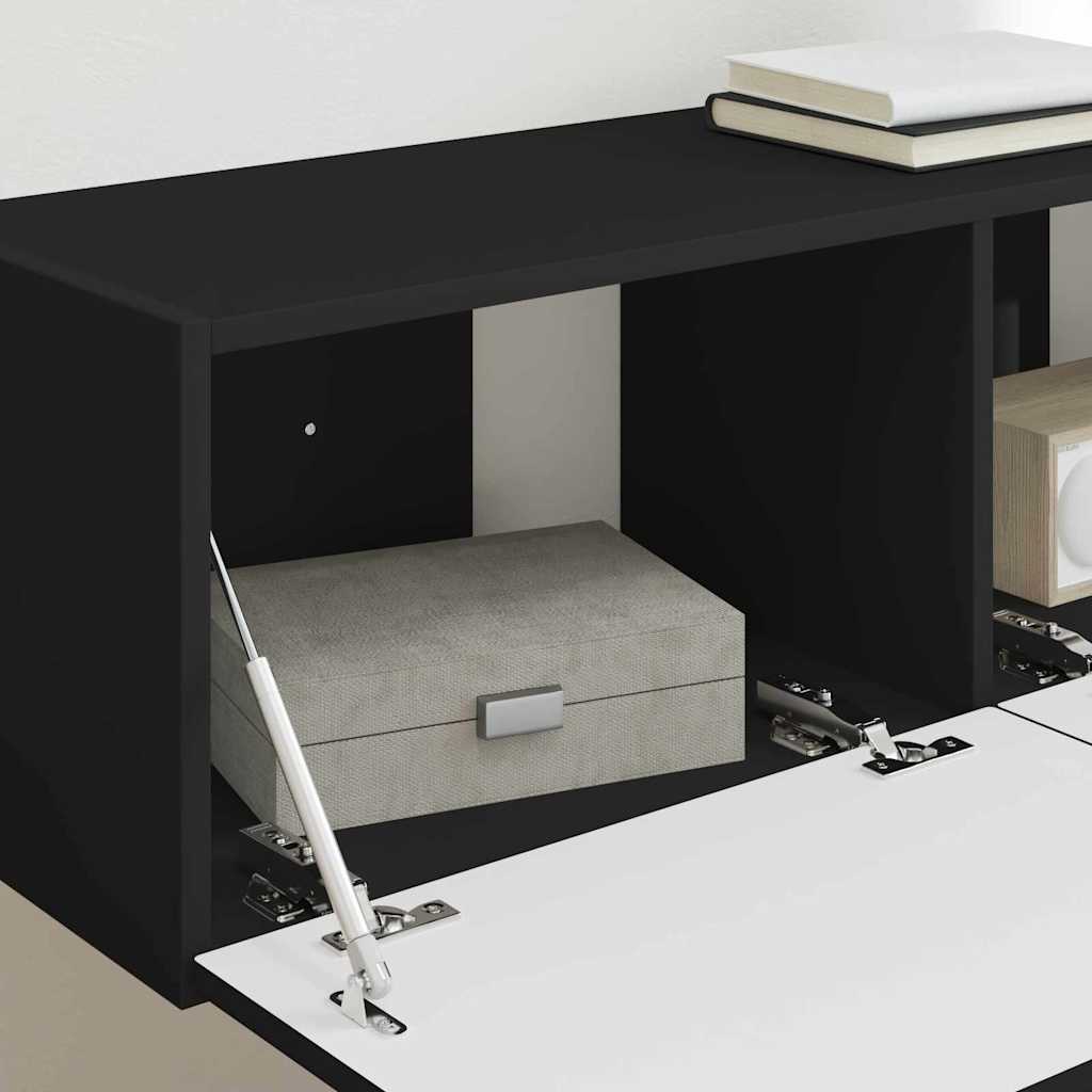 vidaXL Ντουλάπι Τηλεόρασης Τοίχου Επιτοίχιο Μαύρο 60 x 31 x 29.5 εκ