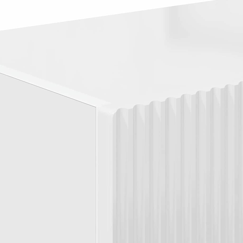 vidaXL Ντουλάπι Τηλεόρασης Τοίχου Επιτοίχιο 2 pcs Λαμπερό Λευκό