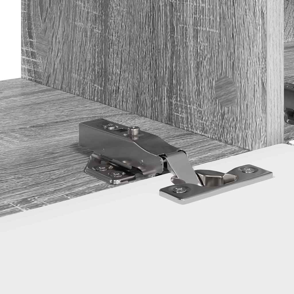 vidaXL Ντουλάπι Τηλεόρασης Τοίχου Επιτοίχιο 2 pcs Γκρίζο Σονομα