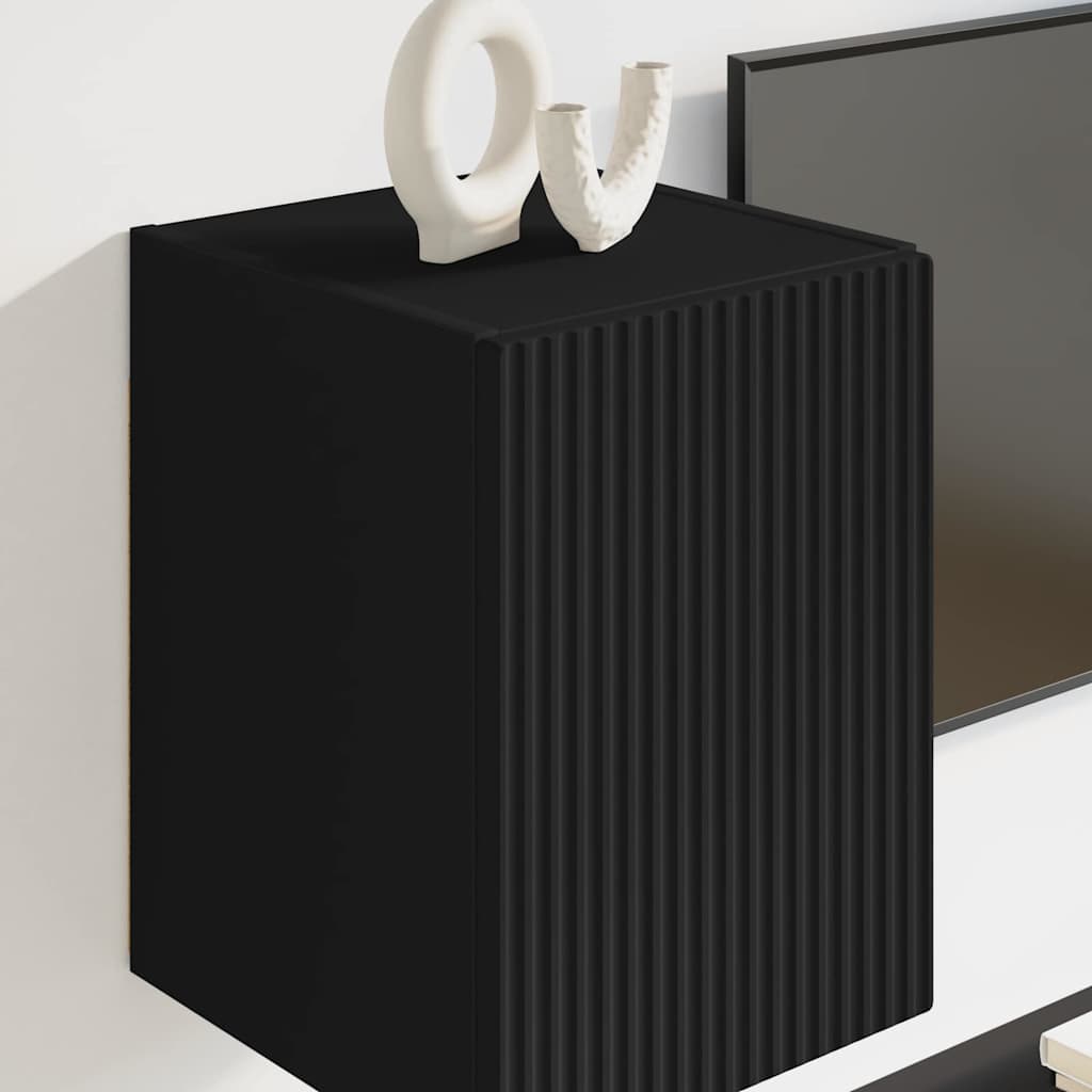 vidaXL Ντουλάπι Τηλεόρασης Τοίχου 2 pcs Μαύρο 30 x 31 x 40 εκ.