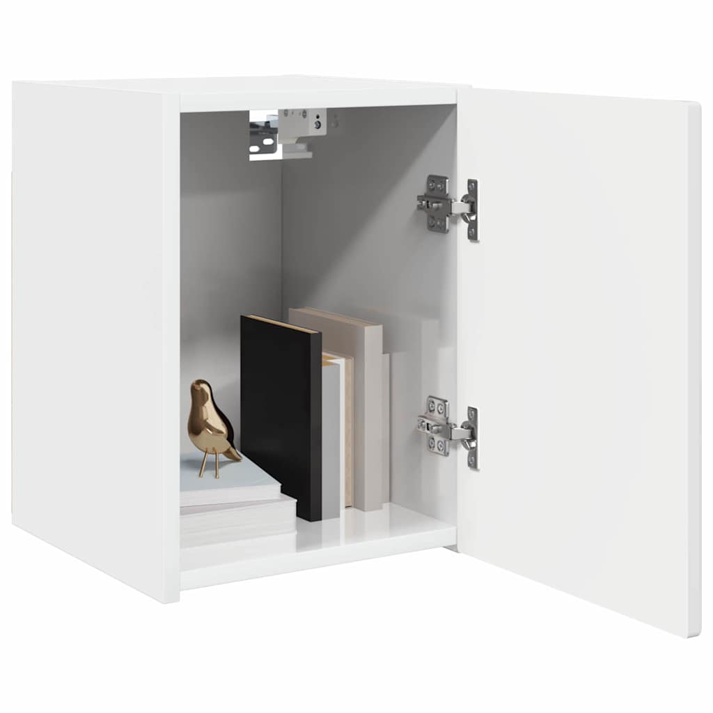 vidaXL Ντουλάπι Τηλεόρασης Τοίχου Λαμπερό Λευκό 30 x 31 x 40 εκ.