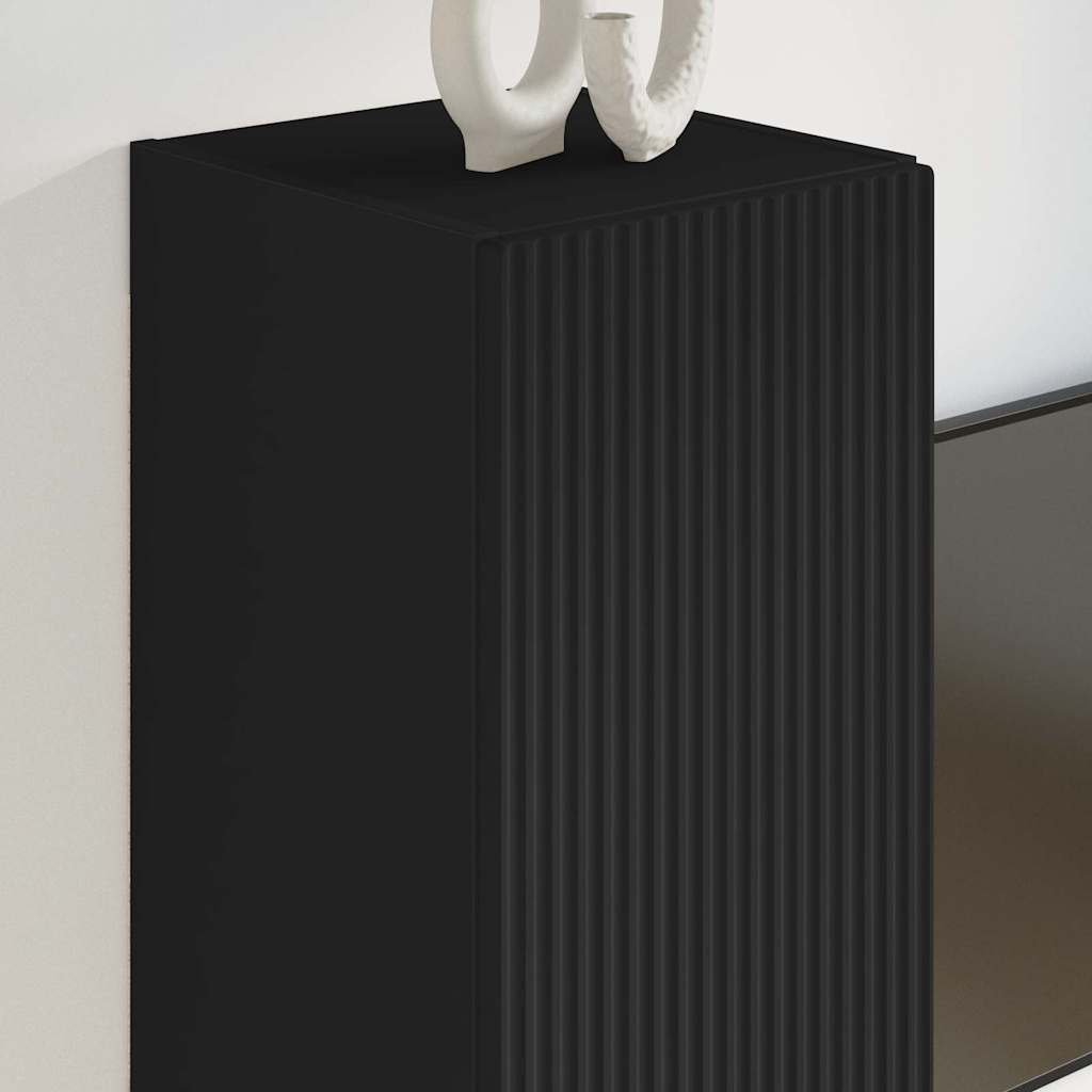 vidaXL Ντουλάπι Τηλεόρασης Τοίχου 2 pcs Μαύρο 30 x 31 x 60 εκ