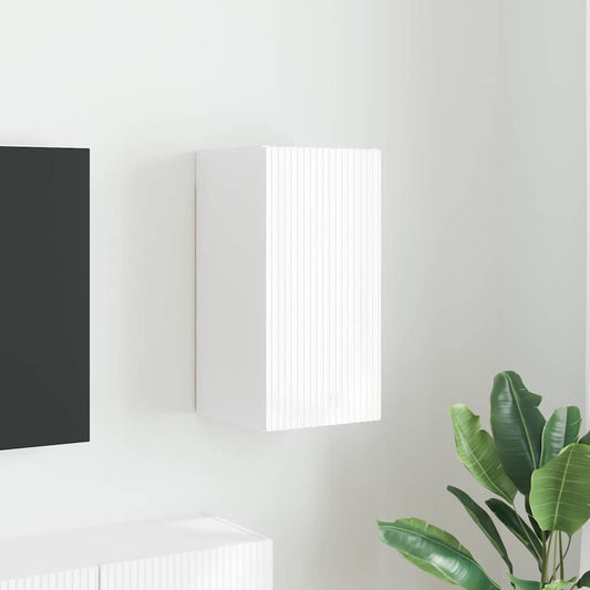 vidaXL Ντουλάπι Τηλεόρασης Τοίχου 30 x 31 x 60 εκ Λαμπερό Λευκό