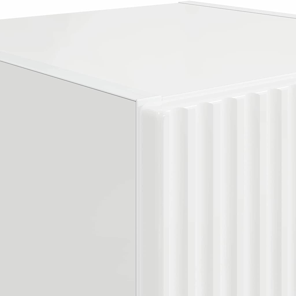 vidaXL Ντουλάπι Τηλεόρασης Τοίχου 2 pcs Λαμπερό Λευκό 30 x 31 x 60 εκ