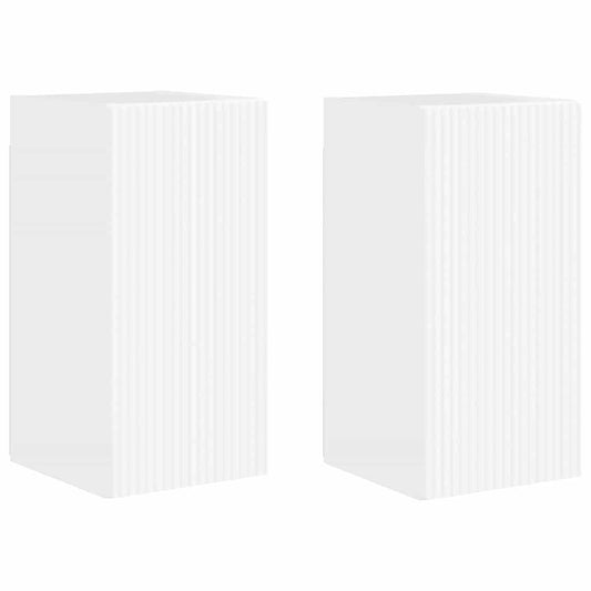 vidaXL Ντουλάπι Τηλεόρασης Τοίχου 2 pcs Λαμπερό Λευκό 30 x 31 x 60 εκ