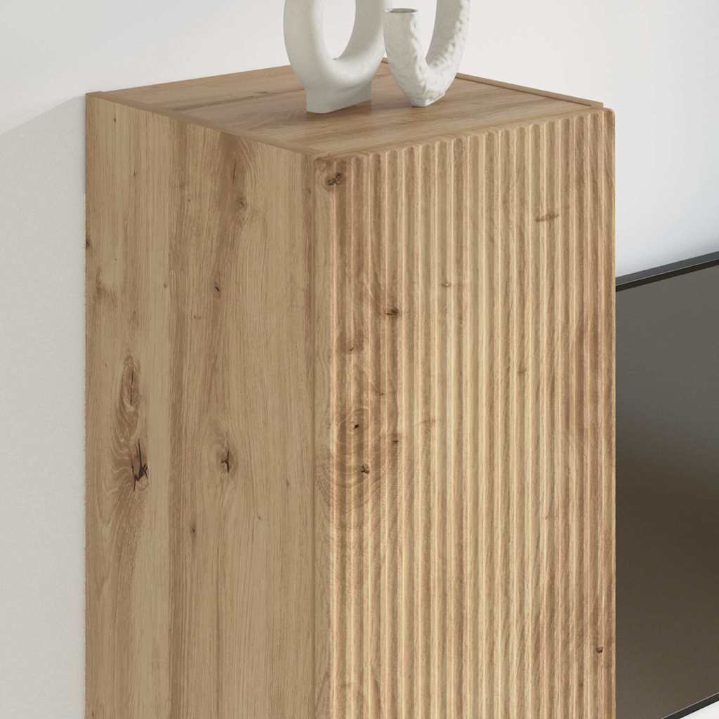 vidaXL Ντουλάπι Τηλεόρασης Τοίχου 2 pcs Καρυδιά Χειροποίητης Εργασίας