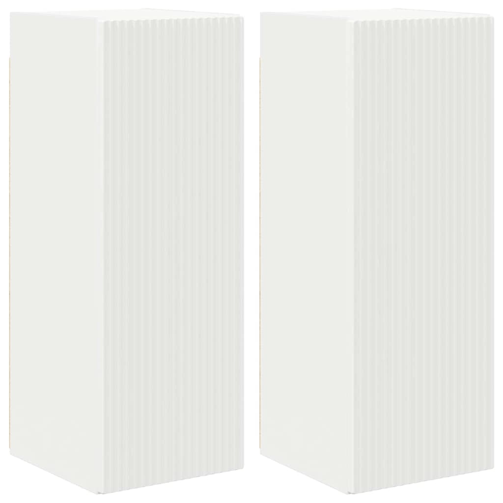 vidaXL Ντουλάπι Τηλεόρασης Τοίχου 2 pcs Λευκό 30 x 31 x 80 εκ.