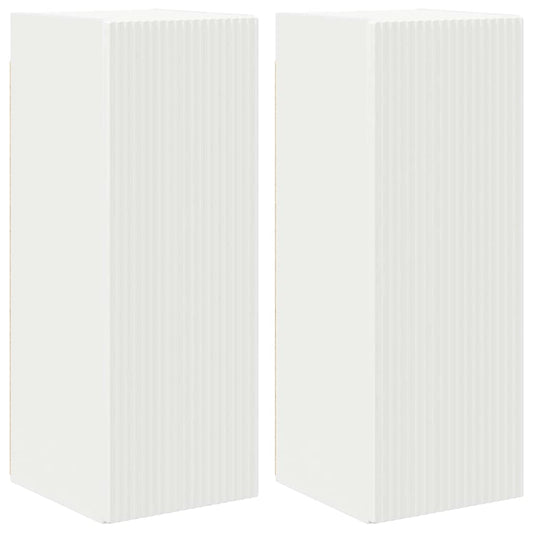 vidaXL Ντουλάπι Τηλεόρασης Τοίχου 2 pcs Λευκό 30 x 31 x 80 εκ.