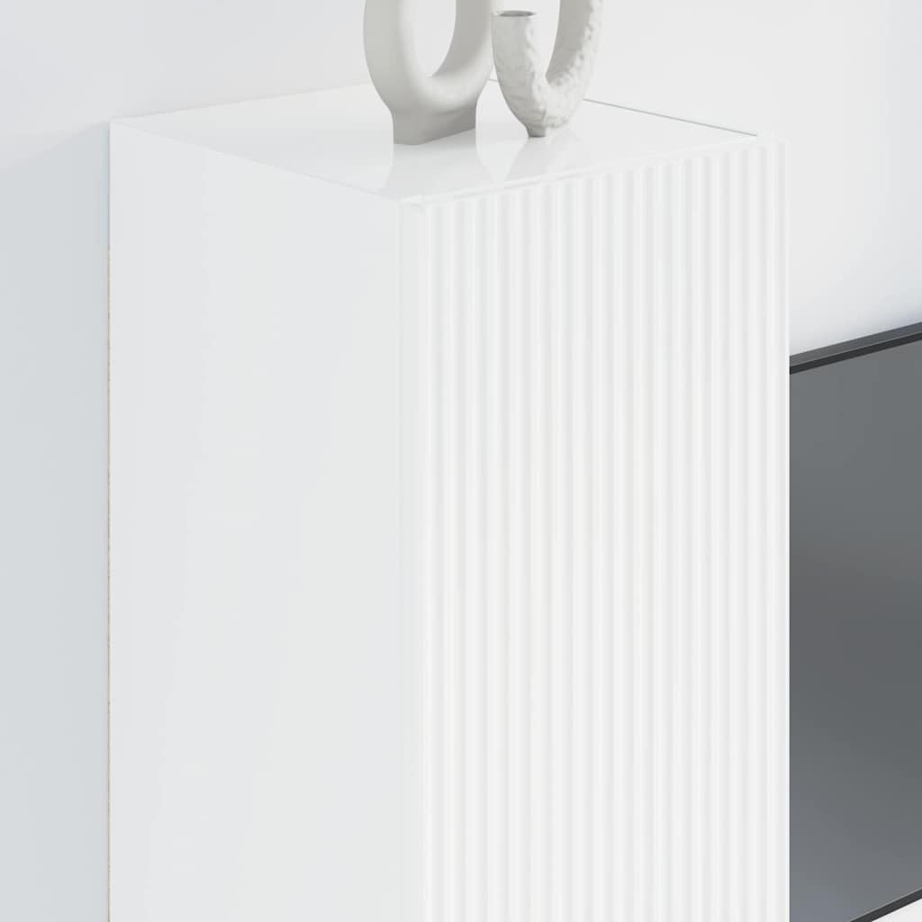 vidaXL Ντουλάπι Τηλεόρασης Τοίχου Λαμπερό Λευκό 30 x 31 x 80 εκ.