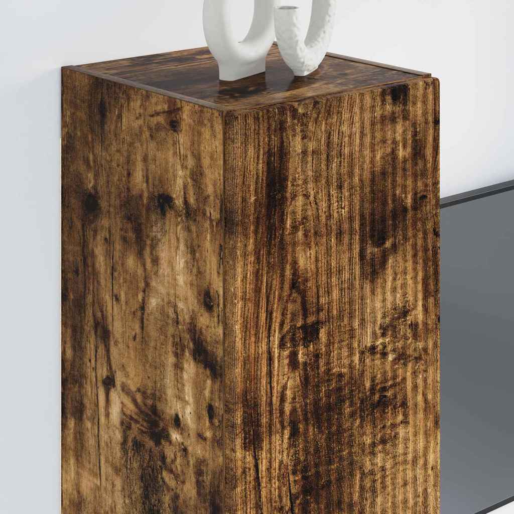 vidaXL Ντουλάπι Τηλεόρασης Τοίχου 2 pcs Καπνιστό Δρύς 30 x 31 x 80 εκ.