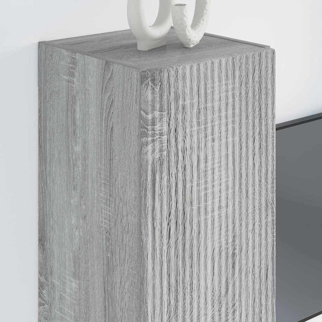 vidaXL Ντουλάπι Τηλεόρασης Τοίχου Γκρίζο Σονομα 30 x 31 x 80 εκ.