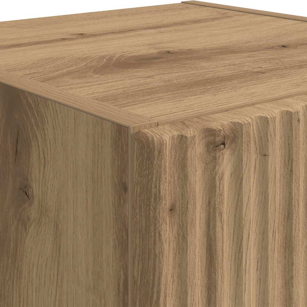 vidaXL Ντουλάπι Τηλεόρασης Τοίχου 2 pcs Καρυδιά Χειροποίητης Εργασίας