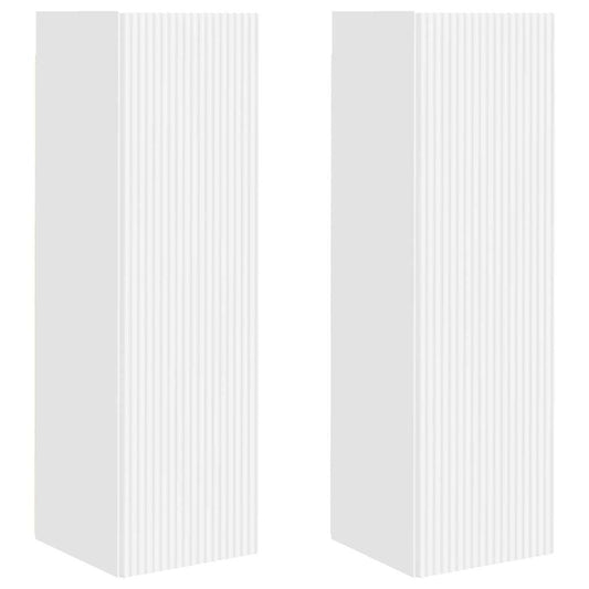 vidaXL Ντουλάπι Τηλεόρασης Τοίχου 2 pcs Λευκό 30 x 31 x 100 εκ.