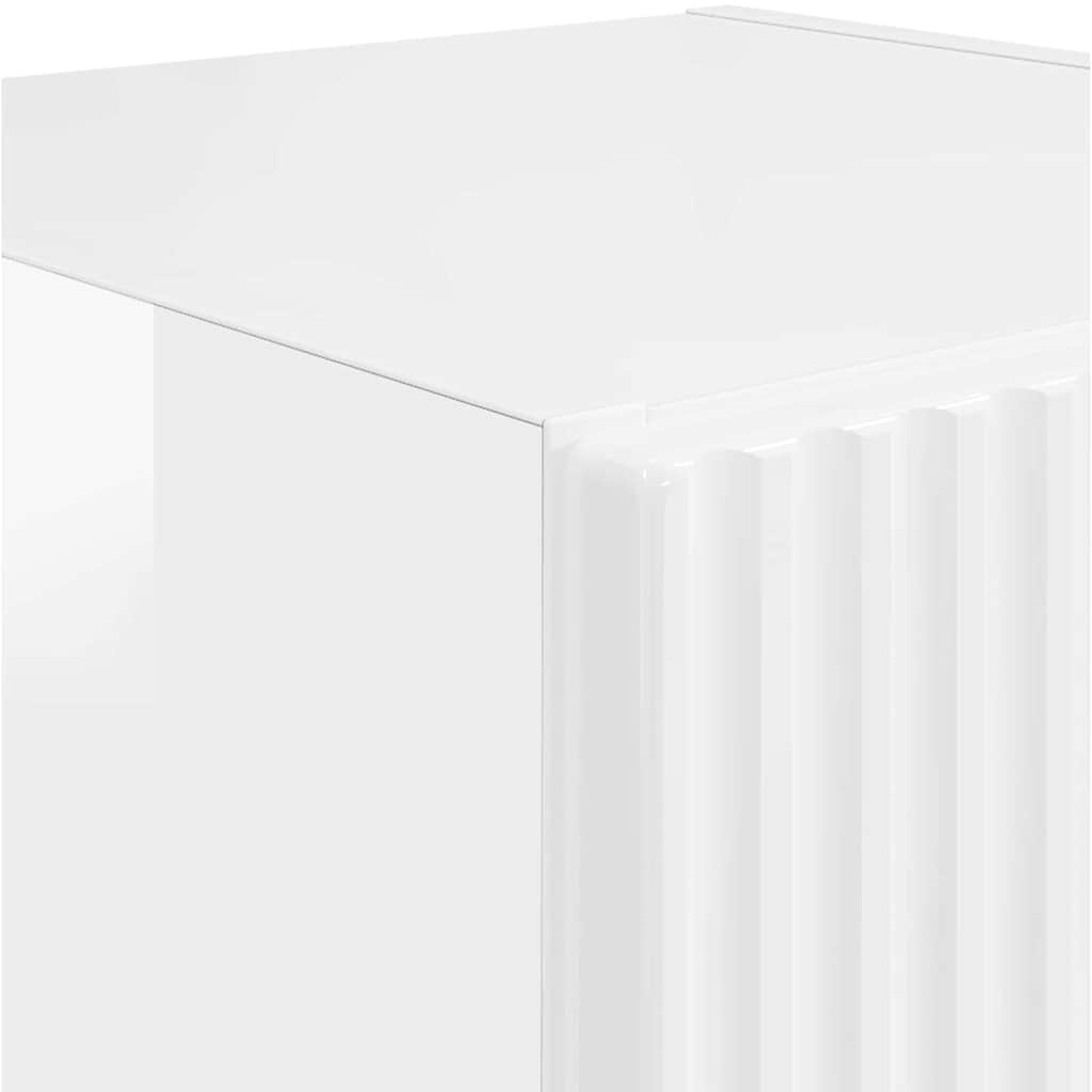 vidaXL Ντουλάπι Τηλεόρασης Τοίχου Επιτοίχιο 2 pcs Λαμπερό Λευκό