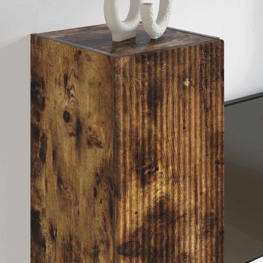 vidaXL Ντουλάπι Τηλεόρασης Τοίχου Καπνιστό Δρύς 30 x 31 x 100 εκ.