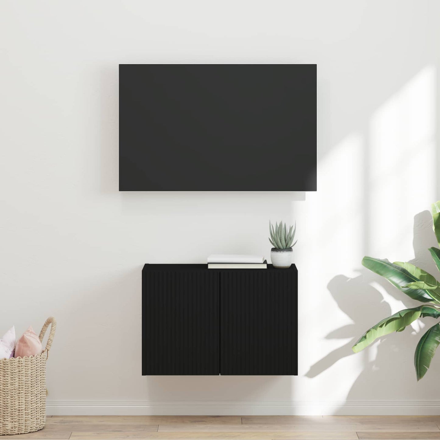 vidaXL Ντουλάπι Τηλεόρασης Τοίχου 59,5 x 31 x 40 εκ Μαύρο