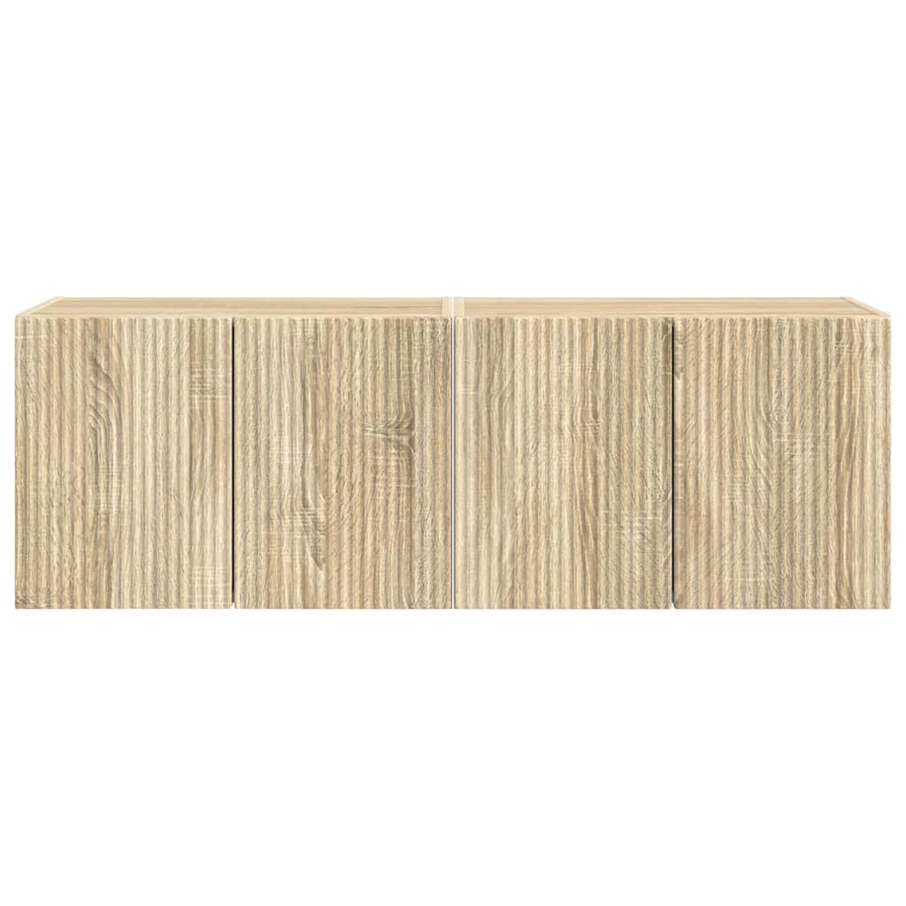 vidaXL Ντουλάπι Τηλεόρασης Τοίχου 2 pcs Δρύς Sonoma 59,5 x 31 x 40 εκ