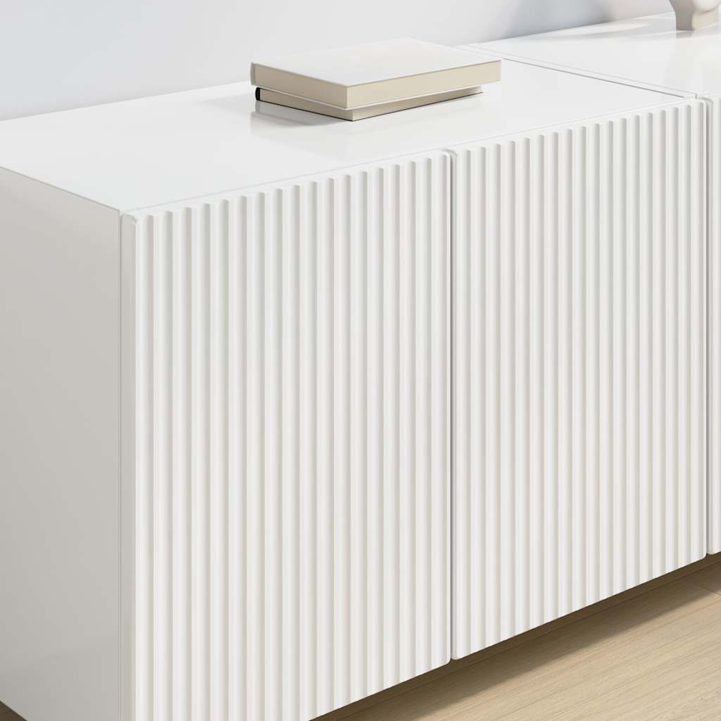 vidaXL Ντουλάπι Τηλεόρασης Τοίχου Επιτοίχιο Υψηλής γυαλάδας λευκό