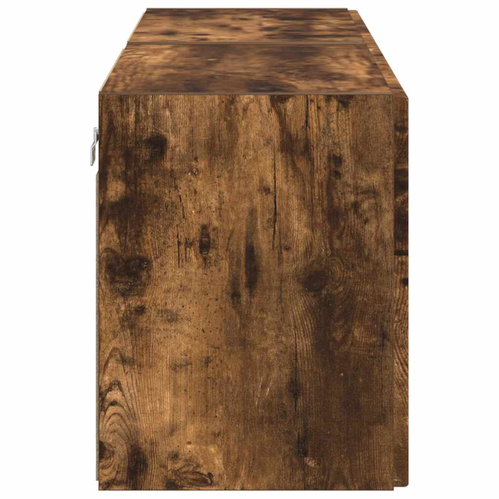 vidaXL Ντουλάπι Τηλεόρασης Τοίχου Επιτοίχιο 2 pcs Καπνιστό Δρύς