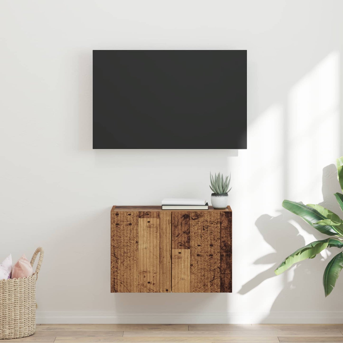 vidaXL Ντουλάπι Τηλεόρασης Τοίχου 59,5 x 31 x 40 εκ Παλιό Ξύλο