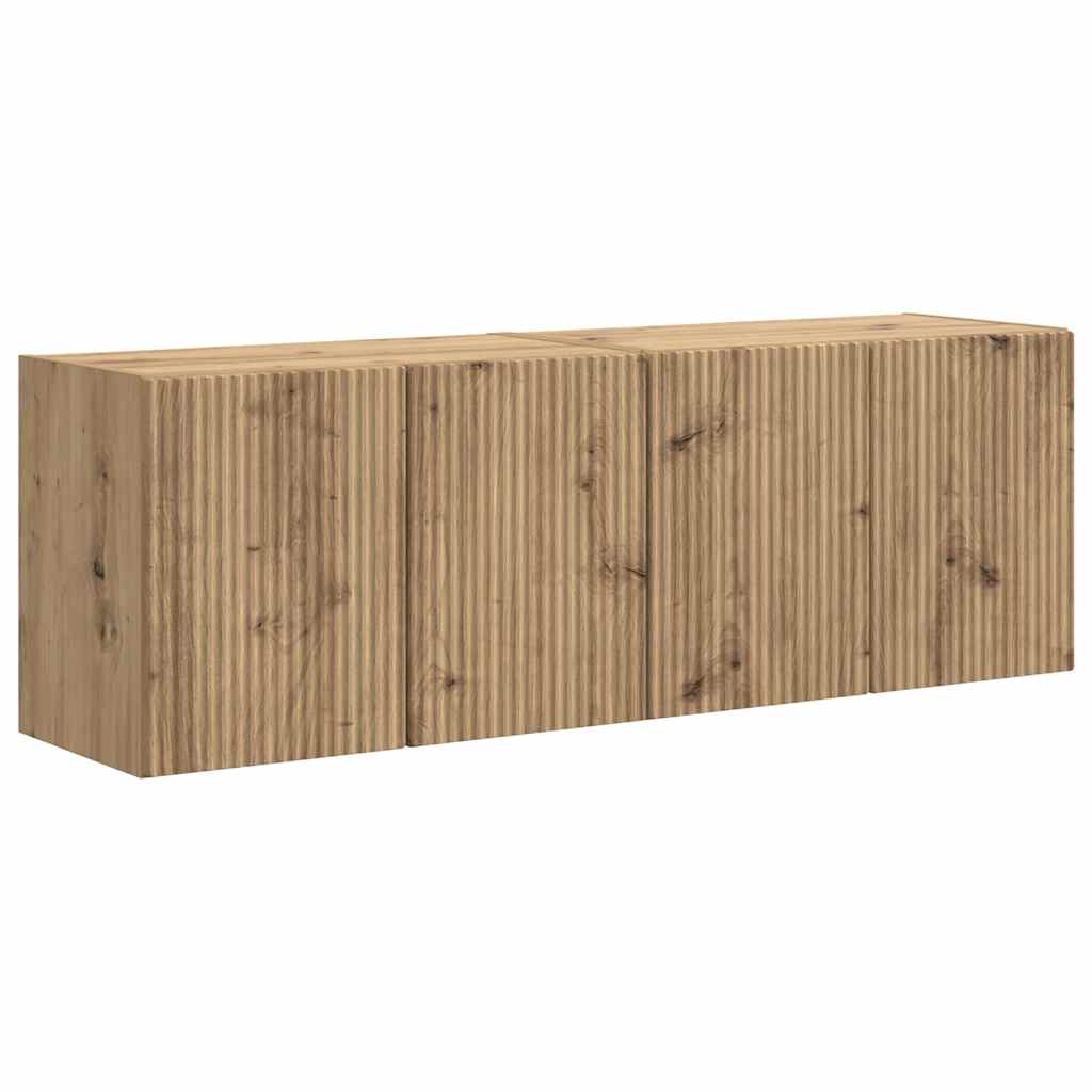 vidaXL Ντουλάπι Τηλεόρασης Τοίχου 2 pcs Artisan Oak 59,5 x 31 x 40 εκ